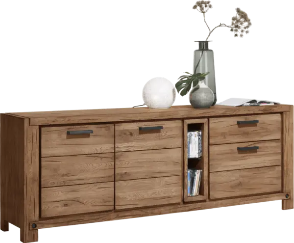 Buffet bois finition foncé H&H chez Infiny Home vue de profil