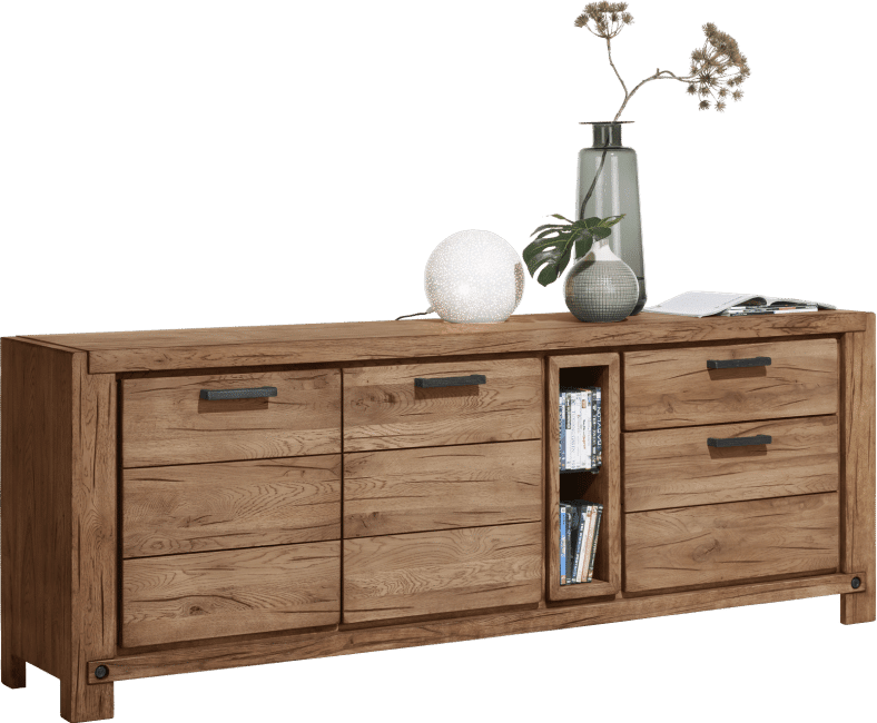 Buffet bois finition foncé H&H chez Infiny Home vue de profil