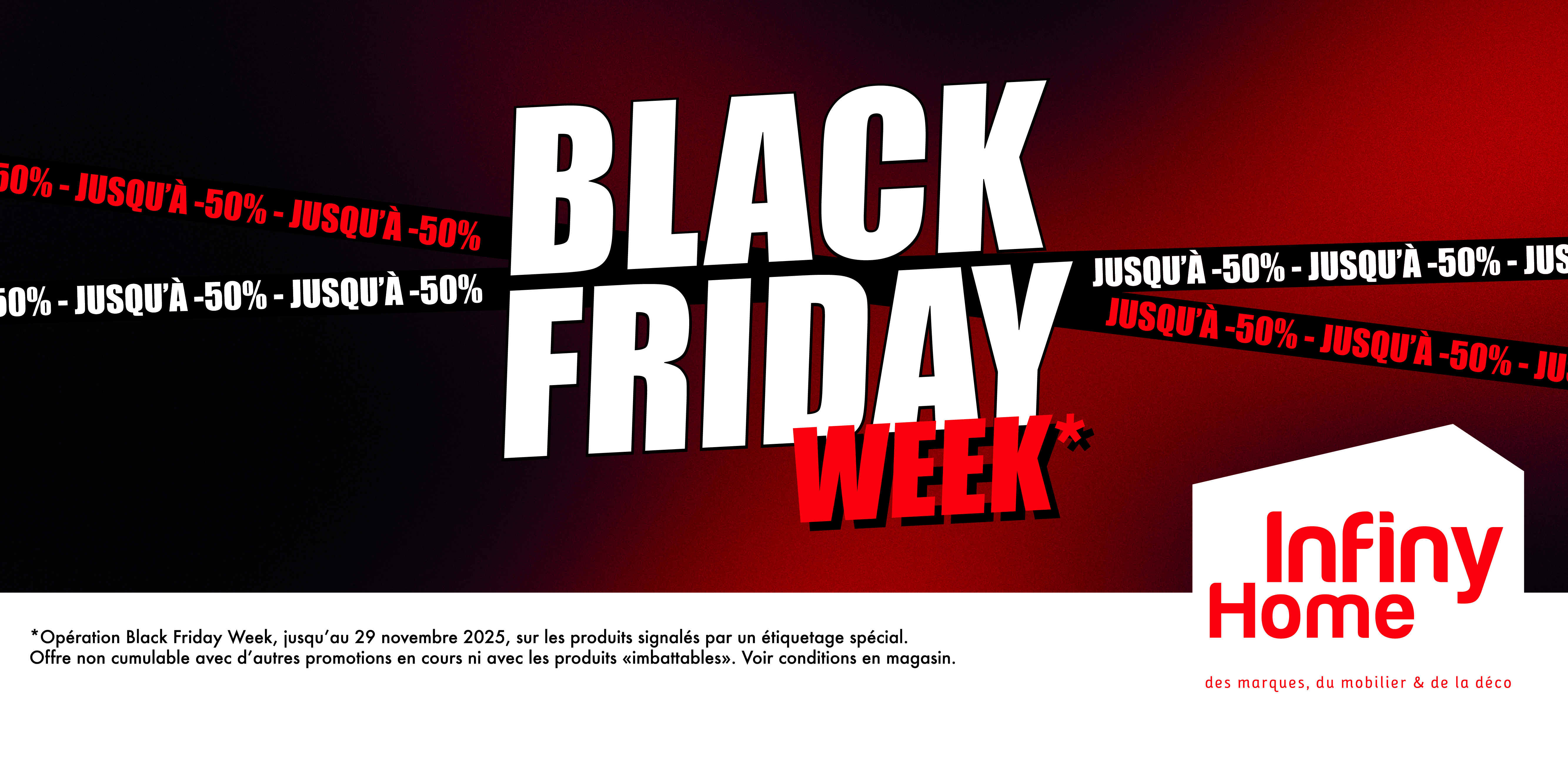 Black Friday Week mobilier et déco chez Infiny Home en novembre 2025