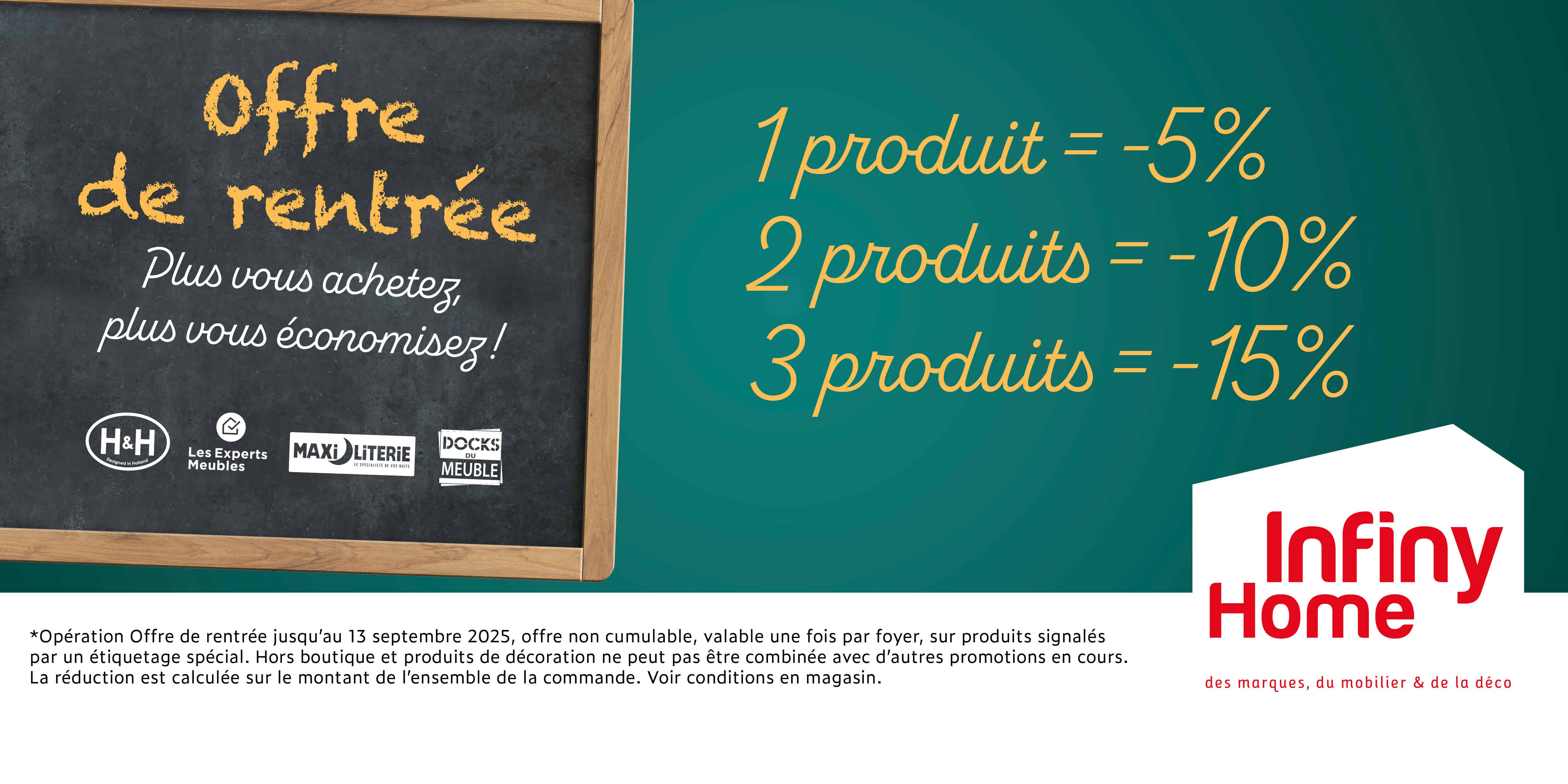 Offre de rentrée sur le mobilier chez Infiny Home