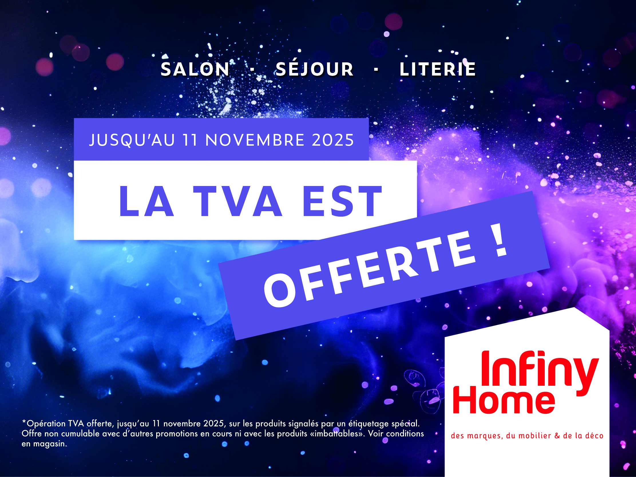Promos du moment sur le mobilier et la déco chez Infiny Home