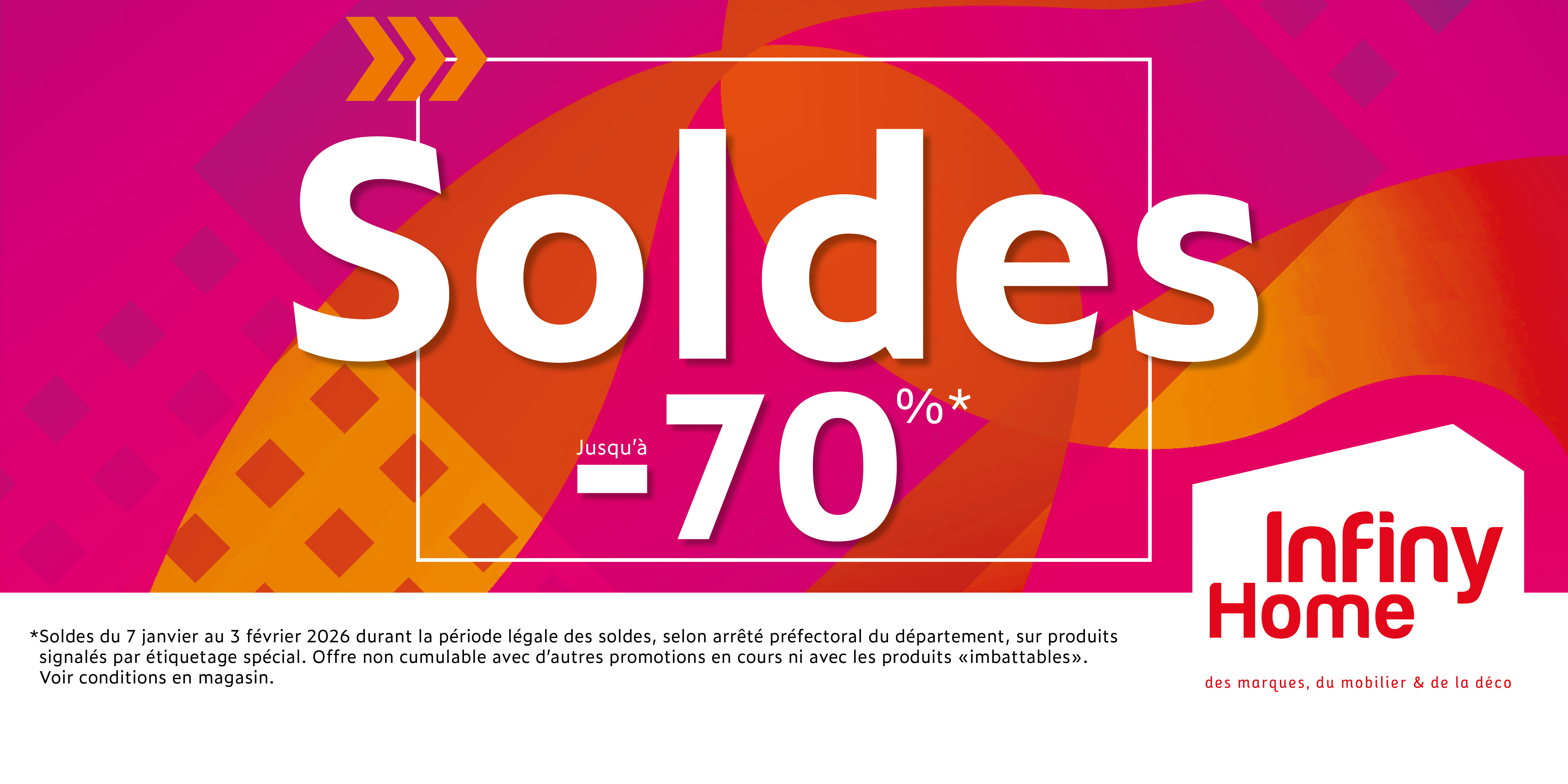 Les soldes d'hiver 2026 de mobilier et de déco sont chez Infiny Home