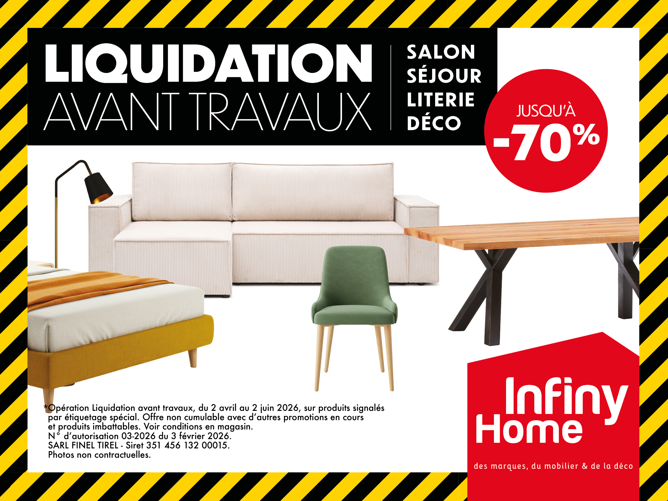 Promos du moment sur le mobilier et la déco chez Infiny Home
